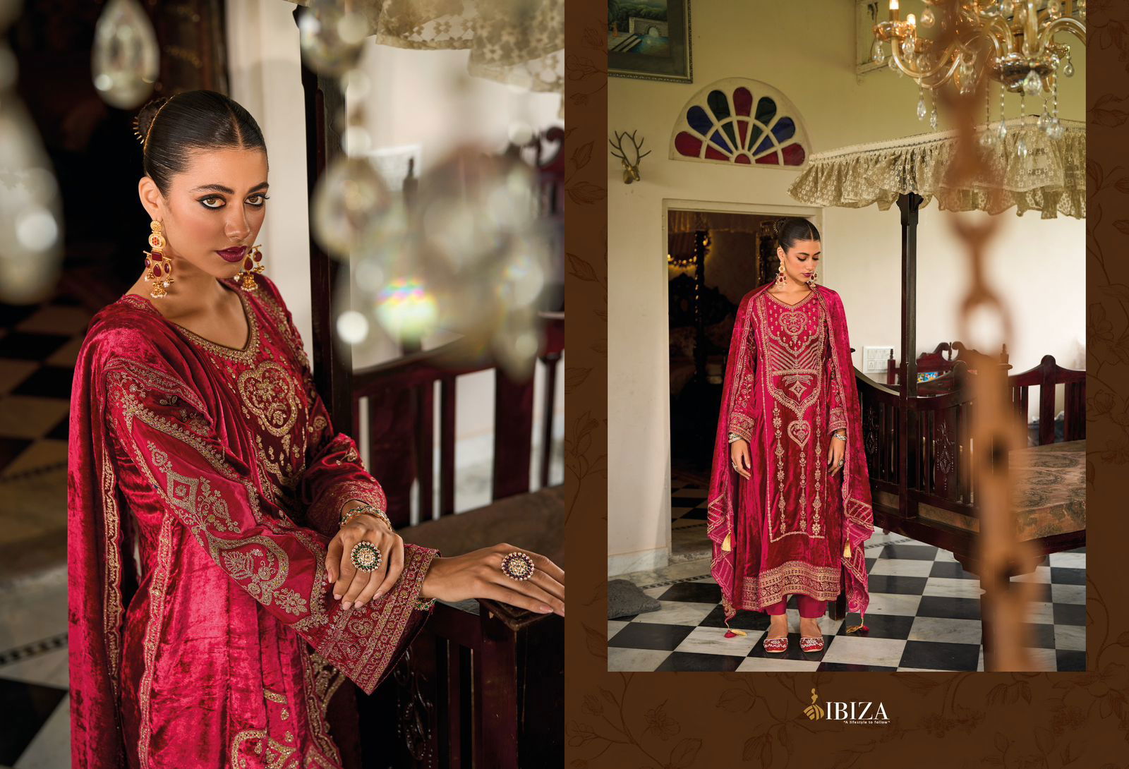 Deepika By Ibiza Velvet Embroidered Wedding Salwar Suits Wholesale Price In Surat
